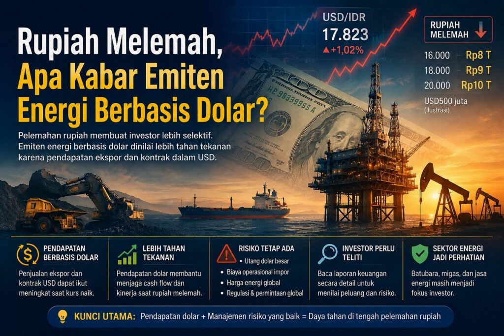 Rupiah Melemah, Apa Kabar Emiten Energi Berbasis Dolar?