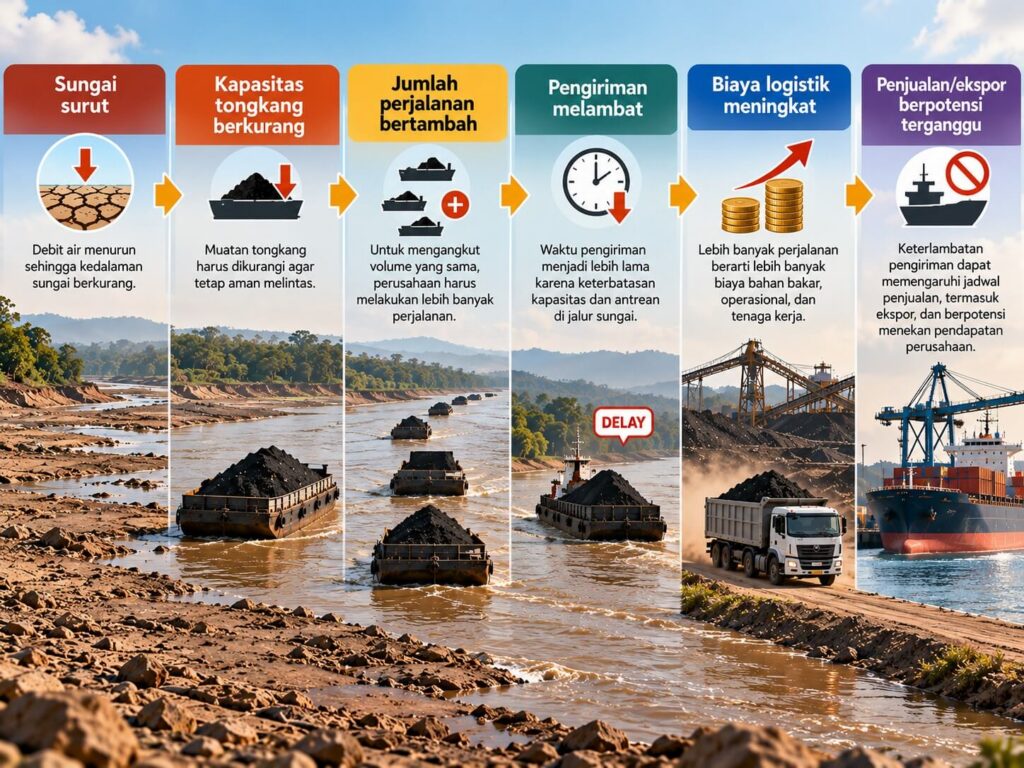Ketika Sungai Mengering, Bisnis Tambang Ikut Tersendat